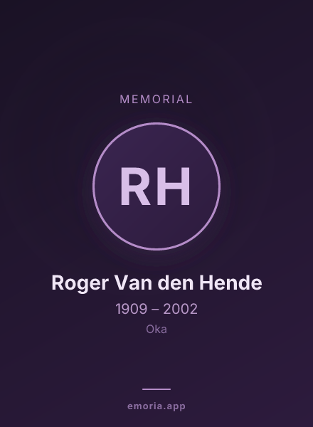 Memorial portrait of Roger Van den Hende