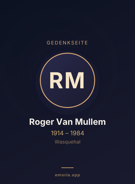 Gedenkportrait von Roger Van Mullem