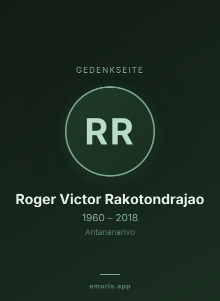 Gedenkportrait von Roger Victor Rakotondrajao