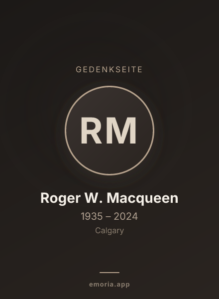 Gedenkportrait von Roger W. Macqueen