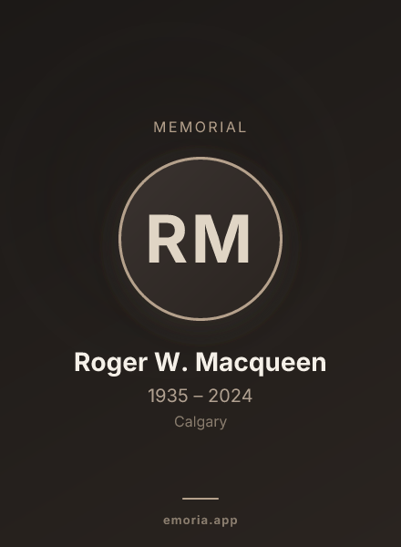 Memorial portrait of Roger W. Macqueen
