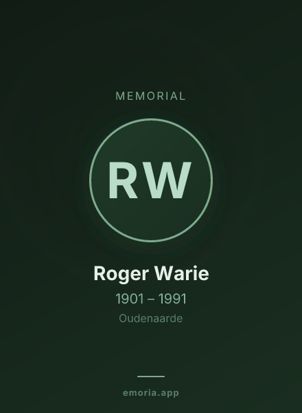 Memorial portrait of Roger Warie