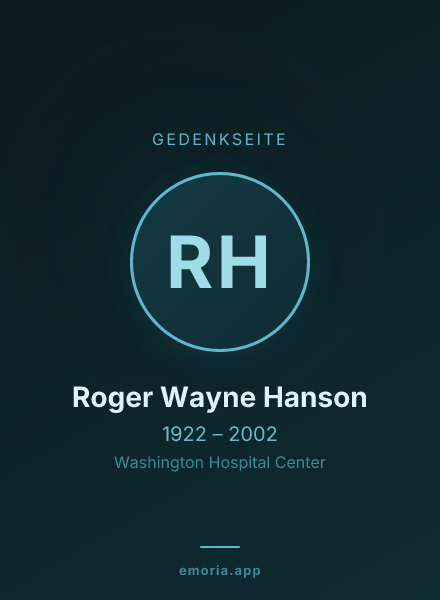 Gedenkportrait von Roger Wayne Hanson