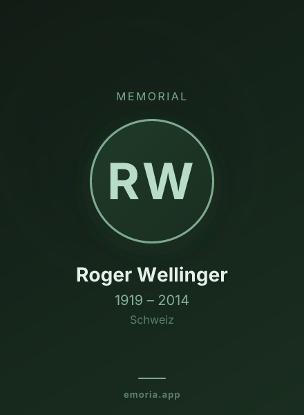 Memorial portrait of Roger Wellinger