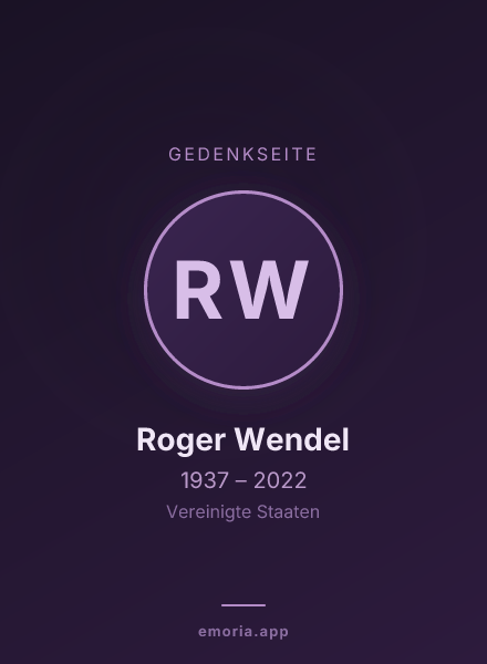 Gedenkportrait von Roger Wendel