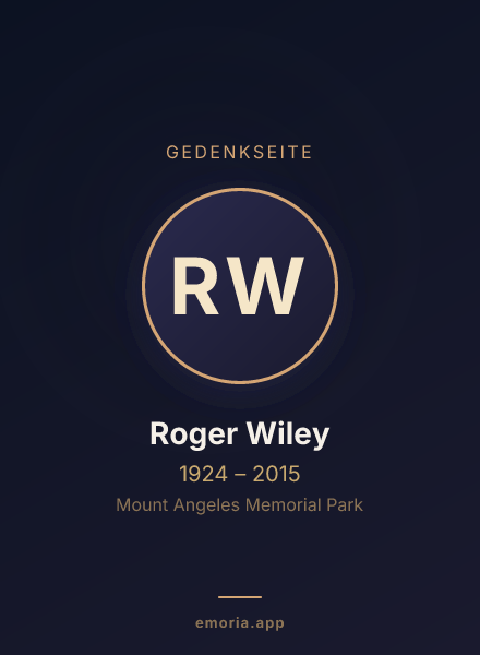 Gedenkportrait von Roger Wiley