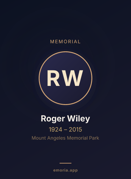 Memorial portrait of Roger Wiley