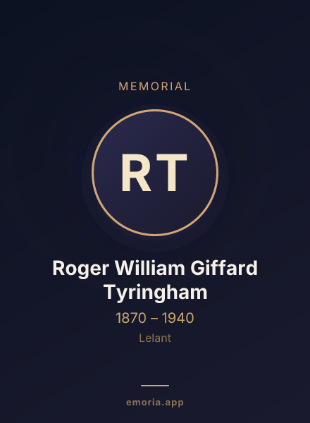 Memorial portrait of Roger William Giffard Tyringham