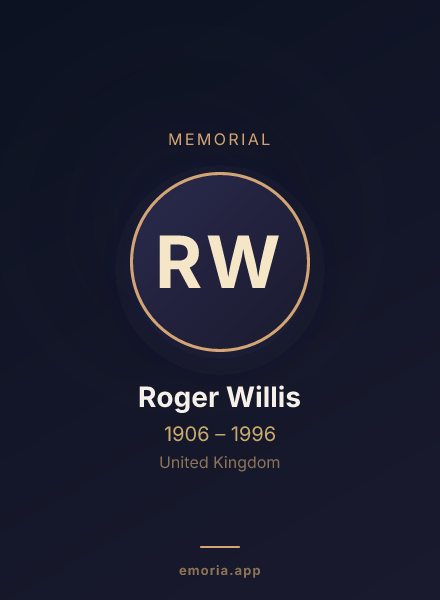 Memorial portrait of Roger Willis