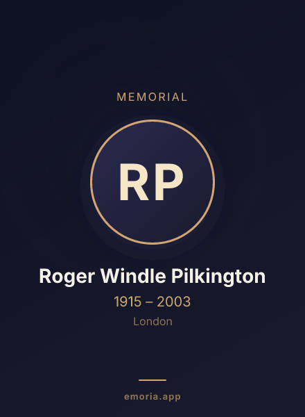 Memorial portrait of Roger Windle Pilkington