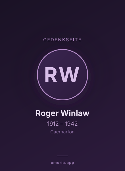 Gedenkportrait von Roger Winlaw