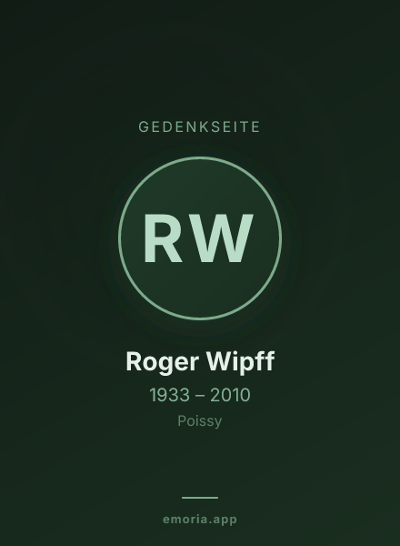 Gedenkportrait von Roger Wipff