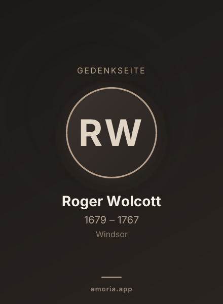 Gedenkportrait von Roger Wolcott