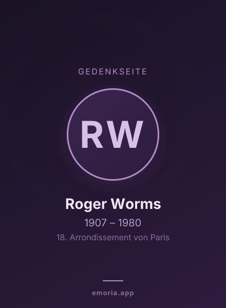 Gedenkportrait von Roger Worms