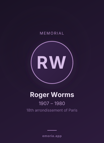 Memorial portrait of Roger Worms