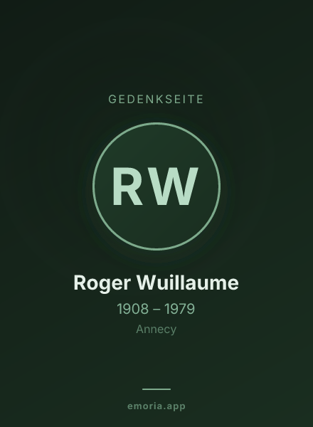 Gedenkportrait von Roger Wuillaume