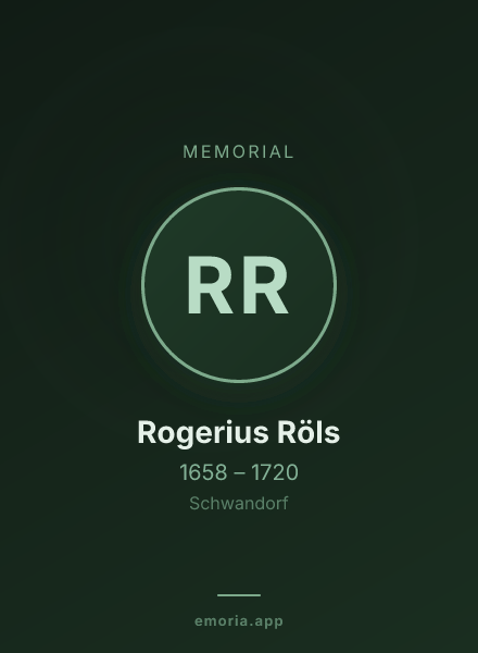 Memorial portrait of Rogerius Röls