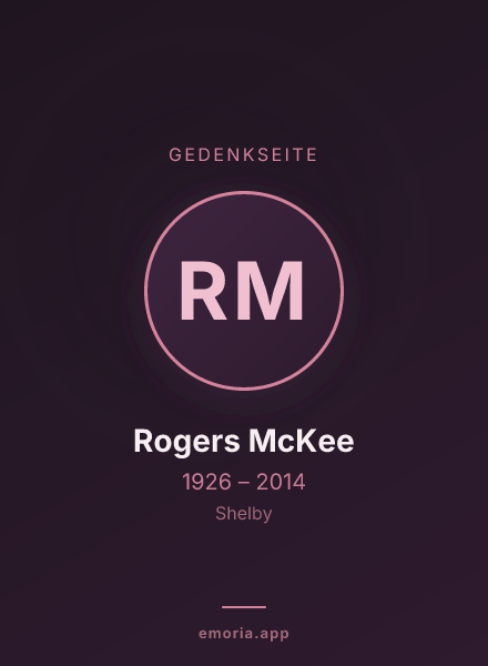 Gedenkportrait von Rogers McKee