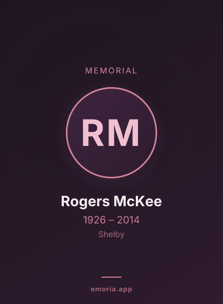 Memorial portrait of Rogers McKee