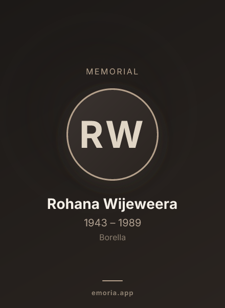 Memorial portrait of Rohana Wijeweera