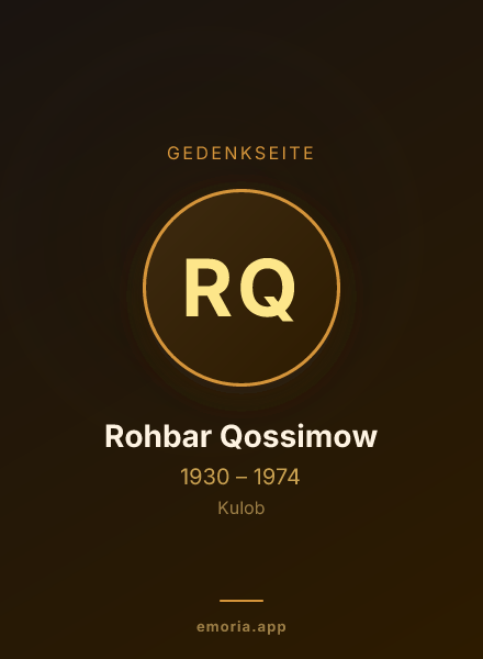 Gedenkportrait von Rohbar Qossimow