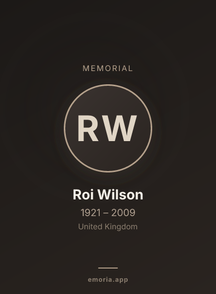 Memorial portrait of Roi Wilson