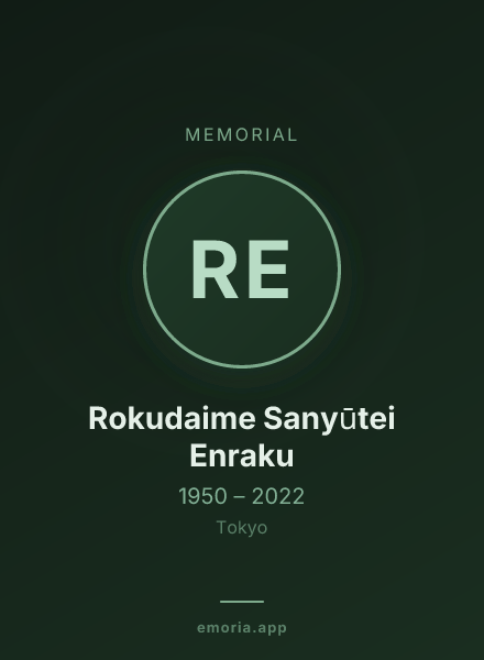 Memorial portrait of Rokudaime Sanyūtei Enraku