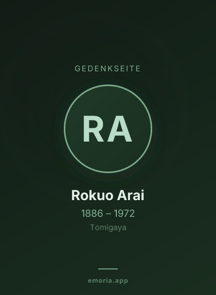 Gedenkportrait von Rokuo Arai