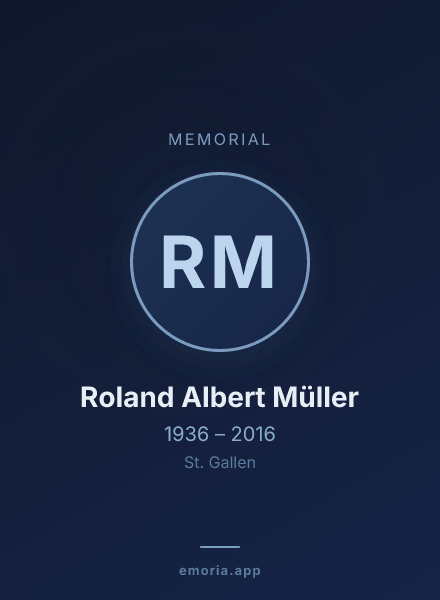 Memorial portrait of Roland Albert Müller