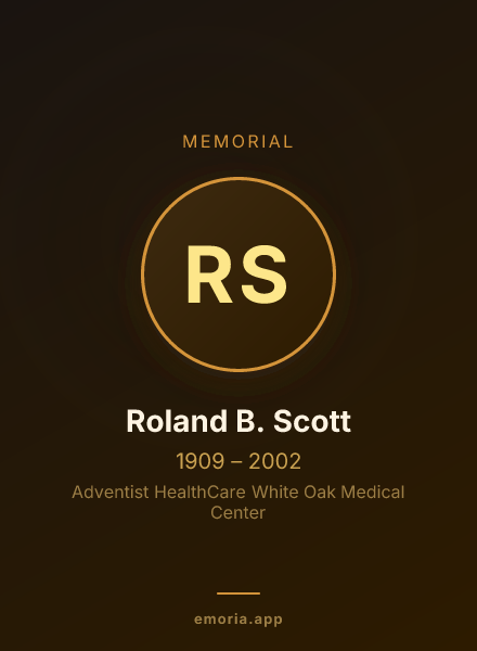 Memorial portrait of Roland B. Scott