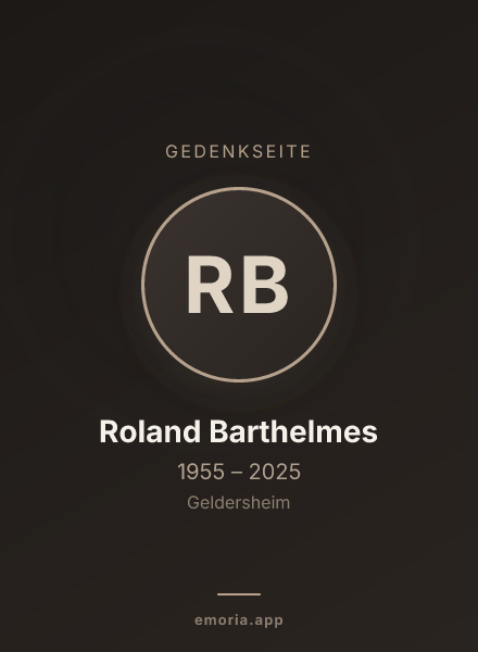 Gedenkportrait von Roland Barthelmes