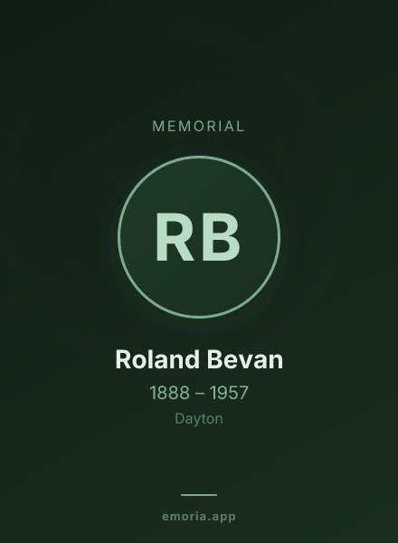 Memorial portrait of Roland Bevan
