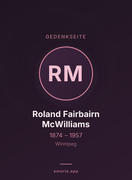 Gedenkportrait von Roland Fairbairn McWilliams