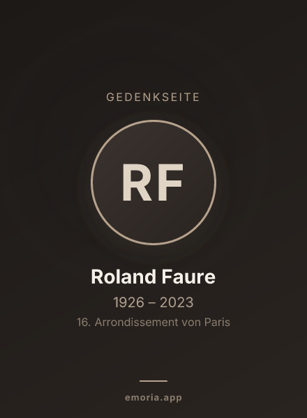 Gedenkportrait von Roland Faure