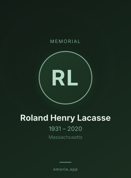 Memorial portrait of Roland Henry Lacasse