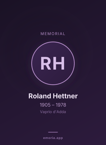 Memorial portrait of Roland Hettner