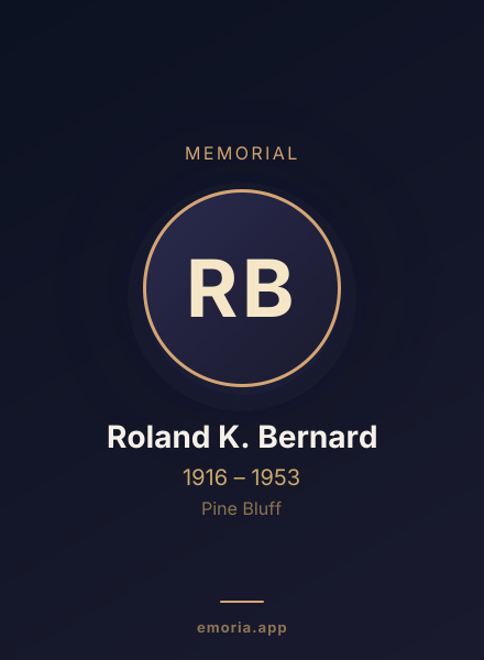 Memorial portrait of Roland K. Bernard