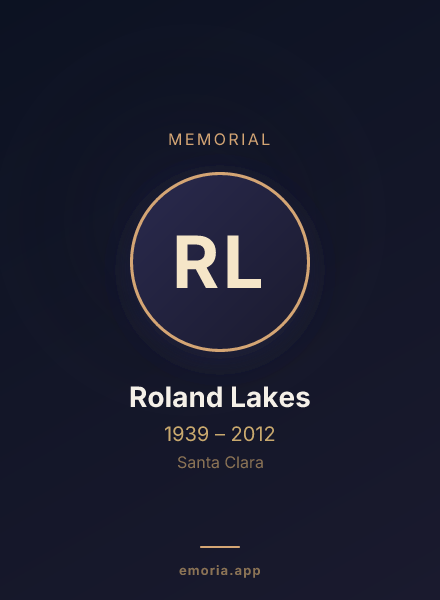 Memorial portrait of Roland Lakes