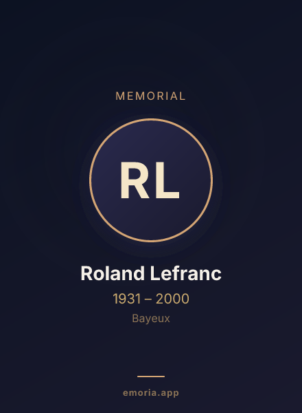 Memorial portrait of Roland Lefranc