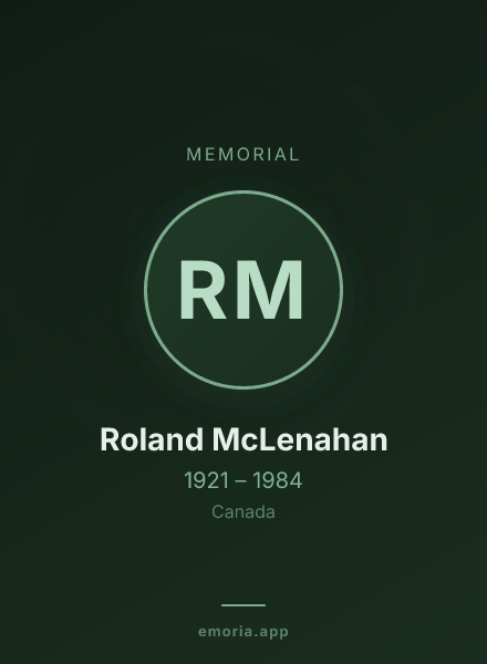 Memorial portrait of Roland McLenahan