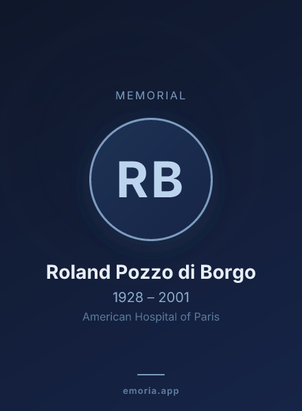 Memorial portrait of Roland Pozzo di Borgo