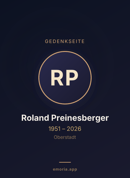Gedenkportrait von Roland Preinesberger