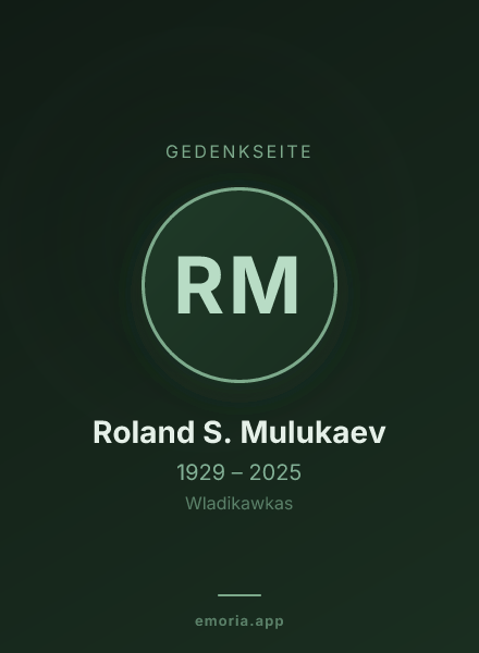 Gedenkportrait von Roland S. Mulukaev
