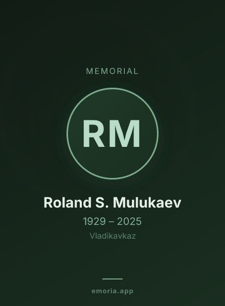 Memorial portrait of Roland S. Mulukaev