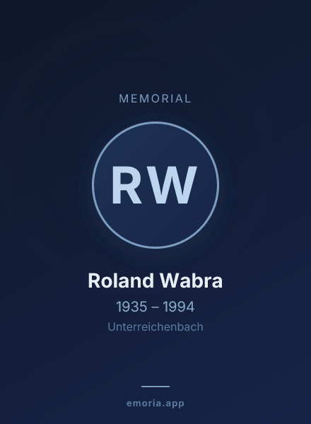 Memorial portrait of Roland Wabra