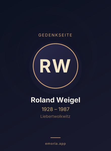 Gedenkportrait von Roland Weigel