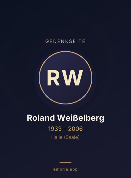 Gedenkportrait von Roland Weißelberg