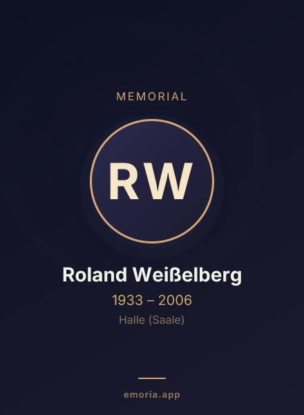 Memorial portrait of Roland Weißelberg