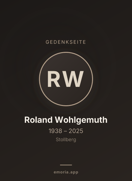 Gedenkportrait von Roland Wohlgemuth