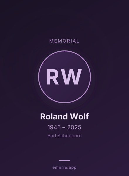 Memorial portrait of Roland Wolf
